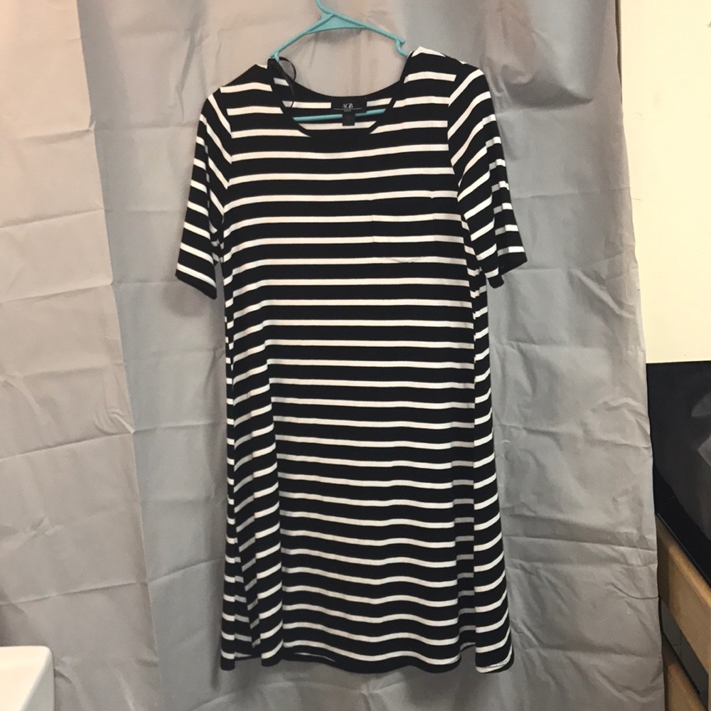 Black and white stripped dress.